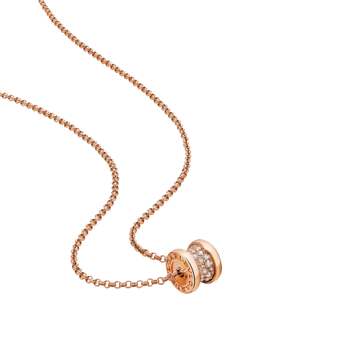 COLLANA B.ZERO1 IN ORO ROSA CON PAVE' DI DIAMANTI - CL857518