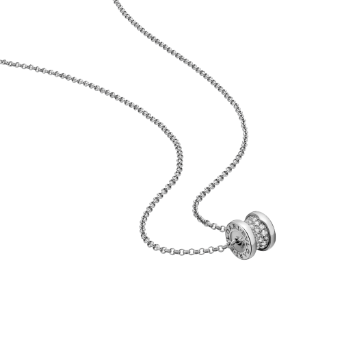 COLLANA B.ZERO1 IN ORO BIANCO CON PAVE' DI DIAMANTIi