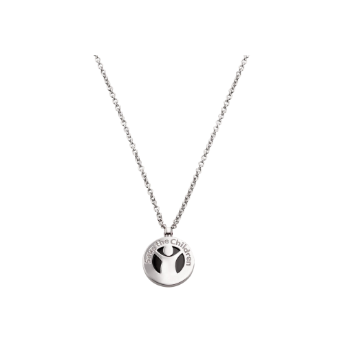 COLLANA SAVE THE CHILDREN 10th ANNIVERSARY IN ARGENTO CON PENDENTE CON ONICE E RUBINO