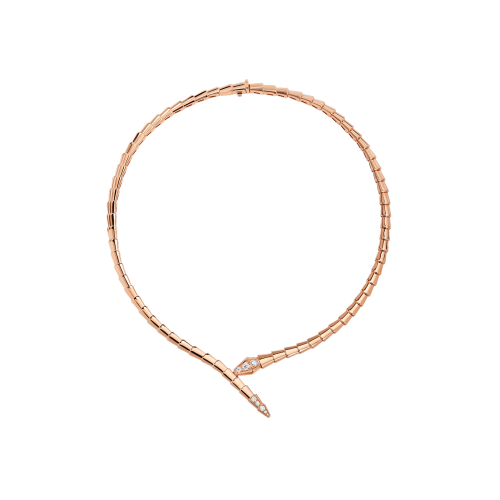 COLLANA  SERPENTI VIPER IN ORO ROSA E DIAMANTI - CL860213