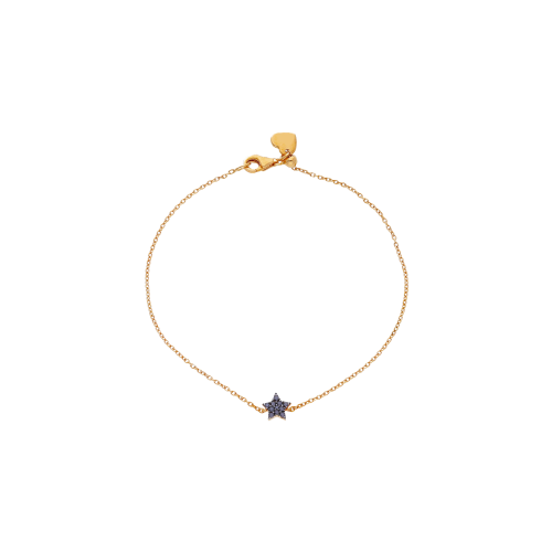 BRACCIALE IN ORO ROSA CON STELLA IN PAVÉ DI DIAMANTI NERI - 222928