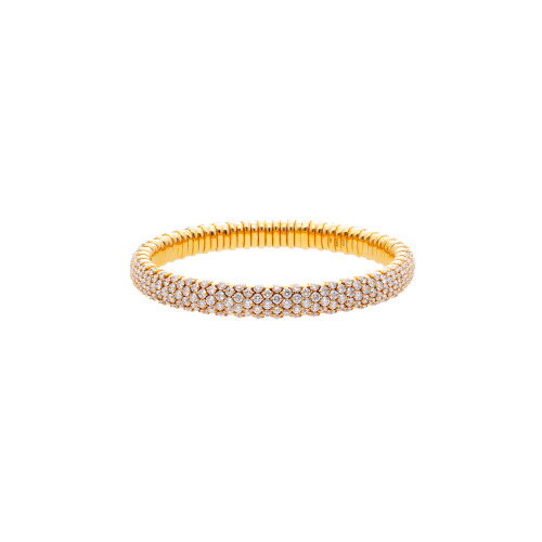 BRACCIALE ELASTICO IN ORO ROSA CON PAVÉ DI DIAMANTI BIANCHI - 285-3040