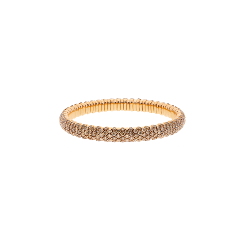 BRACCIALE ELASTICO IN ORO ROSA CON PAVÉ DI DIAMANTI BROWN - 285-3040