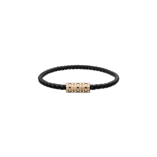 CHOPARD - BRACCIALE ICE CUBE, PELLE NERA, METALLO TONALITA' ORO ROSA - 95016-0327