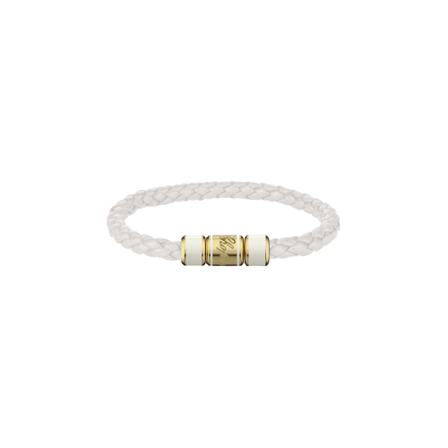 CHOPARD - BRACCIALE SIGNATURE, PELLE OFF WHITE, METALLO COLOR ORO ANTICO - 95016-0308