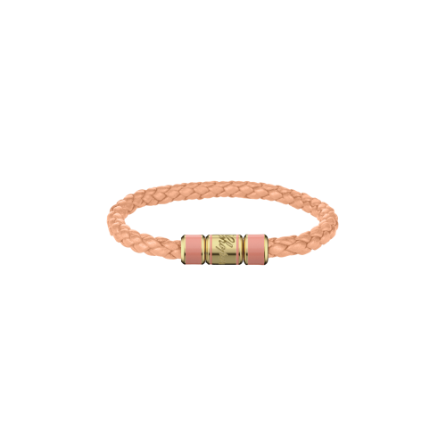 CHOPARD - BRACCIALE SIGNATURE, PELLE COLOR PESCA, METALLO COLO ORO ANTICO - 95016-0312