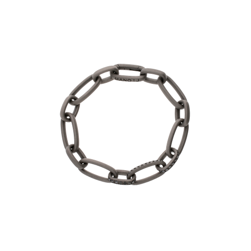 BRACCIALE IN TITANIO SABBIATO  E DIAMANTI BLACK - CBR4DBK