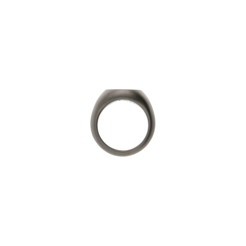 ANELLO CHEVALIER IN TITANIO SABBIATO E PAVÉ DI DIAMANTI BLACK - SAN4PADBK