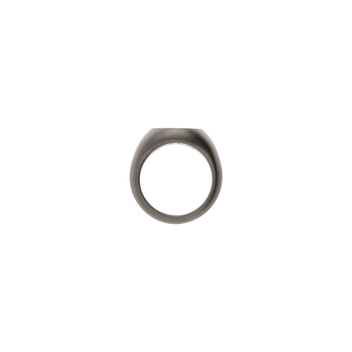 ANELLO CHEVALIER IN TITANIO SABBIATO CON PAVÉ DI ZAFFIRI ROSA - SAN4PAZRO