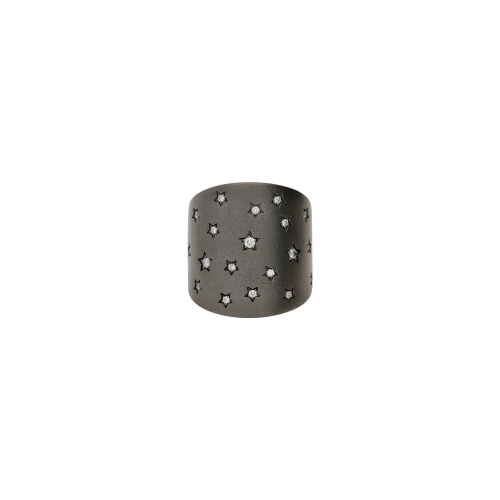 ANELLO A FASCIONE PIATTO IN TITANIO SABBIATO E DIAMANTI - SAN8DWH29
