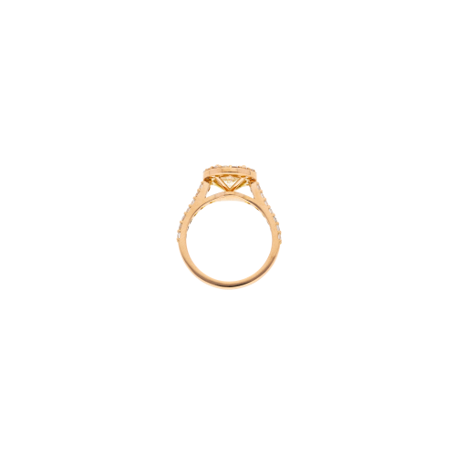 ANELLO SOLITARIO IN ORO ROSA CON DIAMANTE CENTRALE CERTIFICATO IGI, CONTORNO E GAMBO PARZIALE - BAAN241