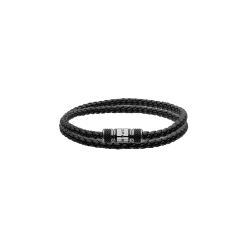 CHOPARD - BRACCIALE CLASSIC RACING, PELLE NERA, METALLO TONALITA' ARGENTO - 95016-0278