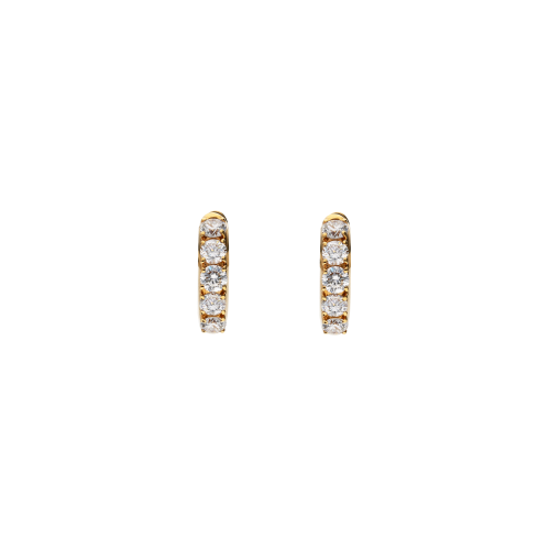 ORECCHINI A CERCHIO PICCOLO IN ORO ROSA E DEMI-PAVÉ DI DIAMANTI - 234-2454
