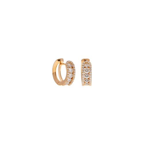 ORECCHINI A CERCHIO PICCOLO IN ORO ROSA E DIAMANTI - B12156RBB