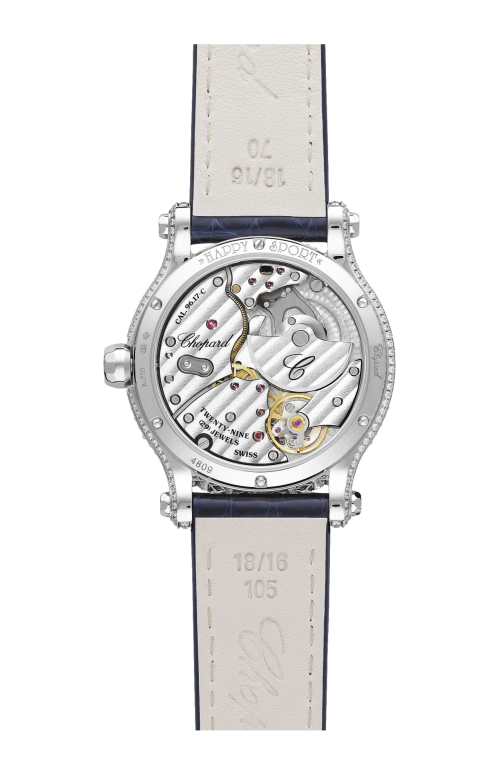 HAPPY SPORT JOAILLERIE 36 MM, AUTOMATICO, ORO BIANCO ETICO, DIAMANTI - 274809-1001