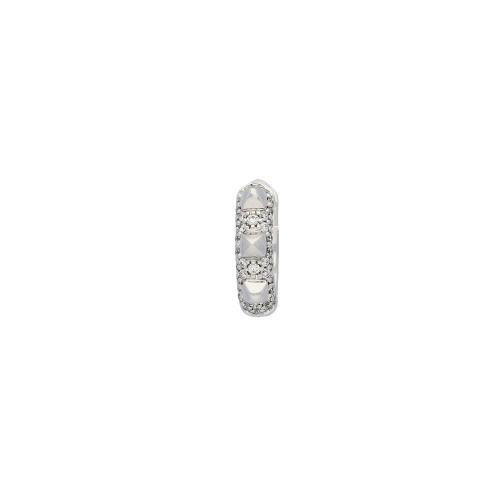 ORECCHINO SINGOLO PIRAMIDI IN ORO BIANCO E DIAMANTI BIANCHI MODELLO MEDIO - VE27577DW-MONO