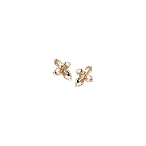 ORECCHINI GIARDINI SEGRETI FIORI PICCOLI IN ORO ROSA E DIAMANTI - 16446R