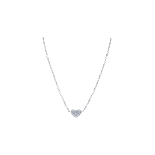 COLLANA IN ORO BIANCO CON CUORE IN PAVÉ DI DIAMANTI - 249584