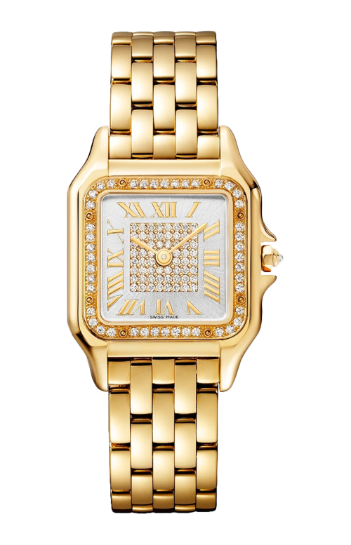 PANTHÈRE DE CARTIER, MODELLO MEDIO, ORO GIALLO, DIAMANTI, QUARZO - WJPN0079