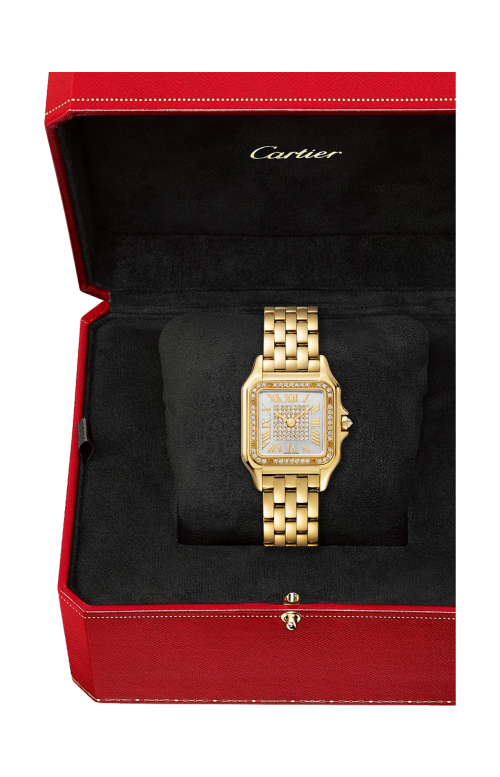 PANTHÈRE DE CARTIER, MODELLO MEDIO, ORO GIALLO, DIAMANTI, QUARZO - WJPN0079