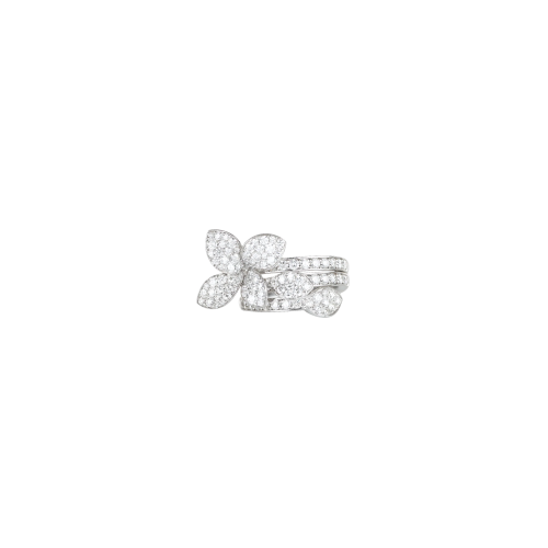 ANELLO GIARDINI SEGRETI HEART TO HEART IN ORO BIANCO E PAVÉ DI DIAMANTI - 16510B