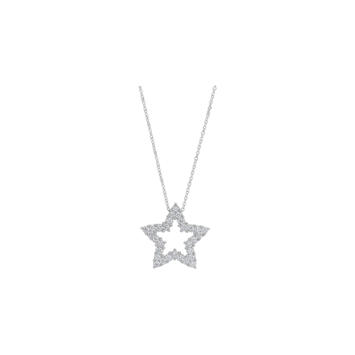 COLLANA IN ORO BIANCO CON STELLA PENDENTE SILHOUETTE IN DIAMANTI - 250653