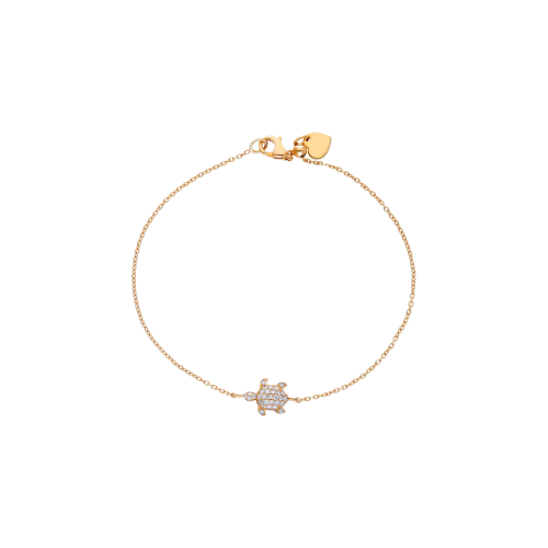 BRACCIALE IN ORO ROSA CON TARTARUGA IN PAVÉ DI DIAMANTI - 249303