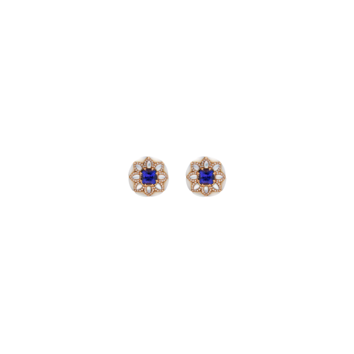 ORECCHINI BARTORELLI B-RARE&UNIQUE PEZZO UNICO IN ORO ROSA CON TANZANITI TAGLIO CUSCINO , MONTATURA CON MADREPERLA TAGLIO FANTASIA E DIAMANTI BIANCHI TAGLIO BRILLANTI - QEKG01740DMPTAP