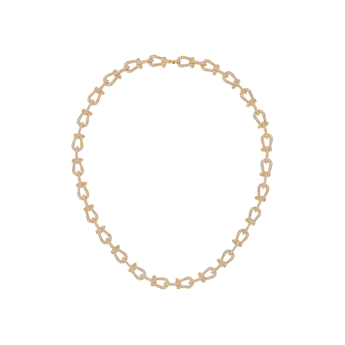 COLLANA MULTICATENA FORCE 10 MODELLO MEDIO IN ORO GIALLO E DIAMANTI - 7J0285
