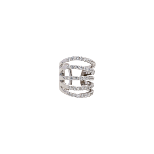 ORECCHINO SINGOLO EARCUFF IN ORO BIANCO E 5 FILE DI DIAMANTI - 276-15272