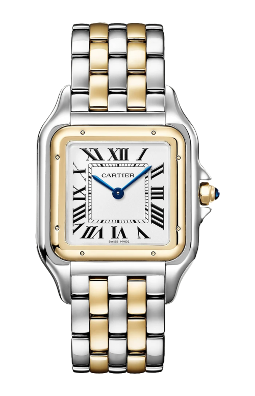 PANTHÈRE DE CARTIER, MODELLO GRANDE, ACCIAIO, ORO GIALLO, QUARZO - W2PN0016