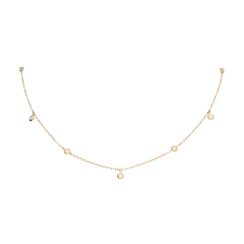 Collana girocollo in oro rosa e diamanti bianchi - COSAV5037BWXX
