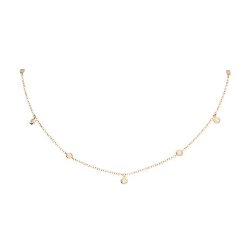 Collana girocollo in oro rosa e diamanti bianchi