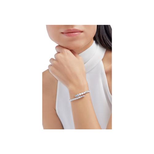 BRACCIALE SERPENTI VIPER IN ORO BIANCO CON DEMI-PAVÉ DI DIAMANTI - BR859759