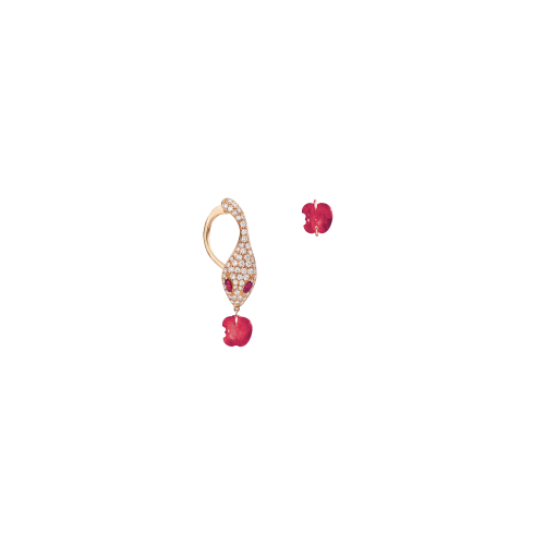 ORECCHINI MALAFEMMINA IN ORO ROSA, DIAMANTI E RUBINI - DMF15ORRRDIMDRU