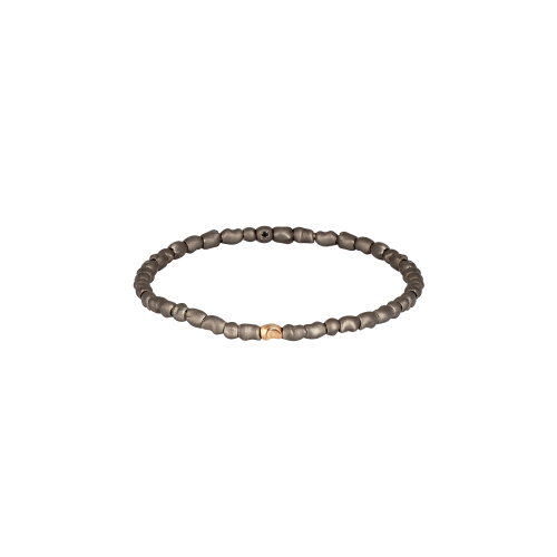 BRACCIALE UOMO A MOLLA CON SASSI PICCOLI IN TITANIO E UN SASSO IN ORO ROSSO 9 KT - SPRPEPSMBRT1RG