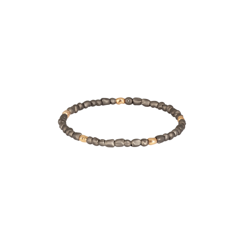 BRACCIALE UOMO A MOLLA CON SASSI PICCOLI IN TITANIO E 5 SASSI IN ORO ROSSO 9 KT - SPRPEPSMBRT5RG