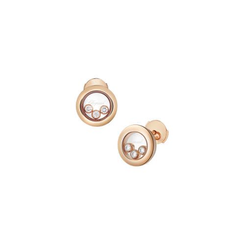 CHOPARD - ORECCHINI HAPPY DIAMONDS ICONS, ORO ROSA ETICO, DIAMANTI - 83A018-5001