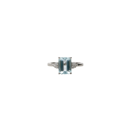 ANELLO CON ACQUAMARINA E DIAMANTI - 147977