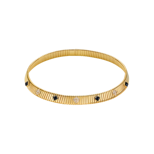 COLLANA BVLGARI TUBOGAS CLASSIC IN ORO GIALLO CON ONICE E PAVÉ DI DIAMANTI - CL860415