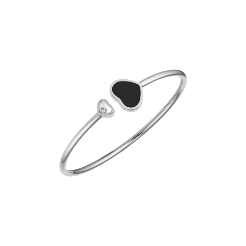 CHOPARD - BRACCIALE GIUNCO HAPPY HEARTS, ORO BIANCO ETICO, DIAMANTE, ONICE - 857482-1200