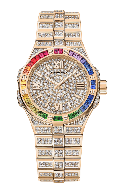 ALPINE EAGLE 33 FROZEN 33 MM, CARICA AUTOMATICA, ORO ROSA ETICO, DIAMANTI, ZAFFIRI - 295384-5005