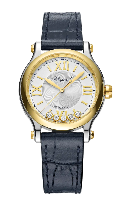 HAPPY SPORT 33 MM, ORO GIALLO ETICO, LUCENT STEEL™, DIAMANTI - 278608-4001