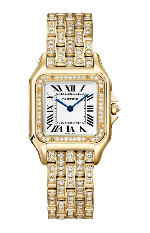 PANTHÈRE DE CARTIER, MODELLO MEDIO, ORO GIALLO, DIAMANTI, QUARZO - WJPN0060
