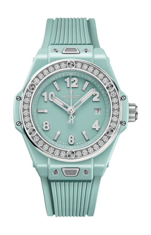 BIG BANG ONE CLICK MINT GREEN CERAMIC DIAMONDS 33 MM - 485.GS.5271.RX.1204