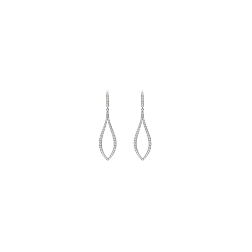 ORECCHINI PENDENTI IN ORO BIANCO E PAVÉ DI DIAMANTI - 372-3716-MOD