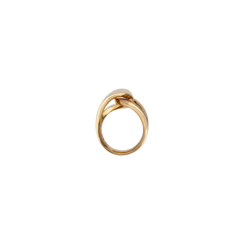 ANELLO INTRECCIATO A FASCE ALTE IN ORO ROSA E PAVÉ DI DIAMANTI - 372-3422