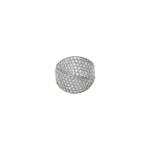 ANELLO ABBRACCIO IN ORO BIANCO FULL PAVÉ DI DIAMANTI - 000-5957NS