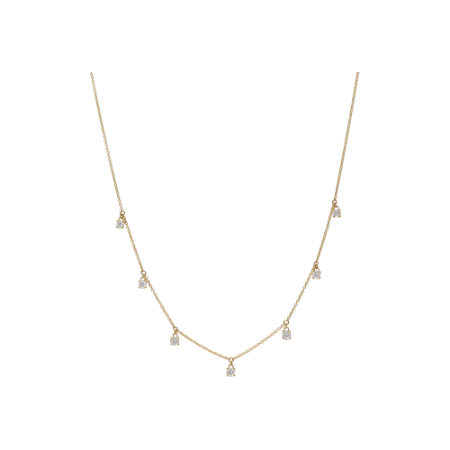 COLLANA GIROCOLLO IN ORO GIALLO CON DIAMANTI PENDENTI - 370-XN3388