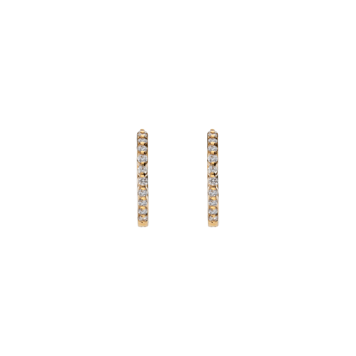 ORECCHINI CERCHIETTO PICCOLO IN ORO ROSA E DEMI-PAVÉ DI DIAMANTI - 234-2315-1